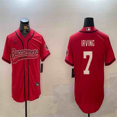 Men's Tampa Bay Buccaneers #7 Bucky Irving Red Cool Base Stitched Baseball Jersey