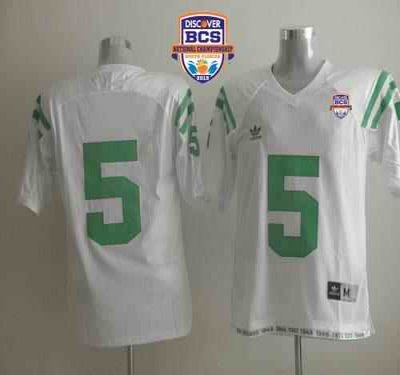 Fighting Irish #5 Everett Golson White 2013 BCS National Championship Stitched NCAA Jersey