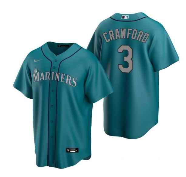 Men's Seattle Mariners #3 J.P. Crawford Aqua Cool Base Stitched jersey