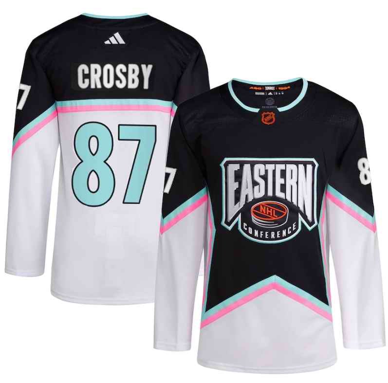 Men's Pittsburgh Penguins #87 Sidney Crosby White/Black 2023 All-star  Stitched Jersey