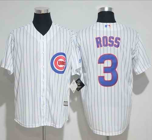 Cubs #3 David Ross White(Blue Strip) New Cool Base Stitched MLB Jersey