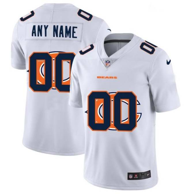 Men's Chicago Bears Customized 2020 White Team Big Logo Limited Stitched Jersey