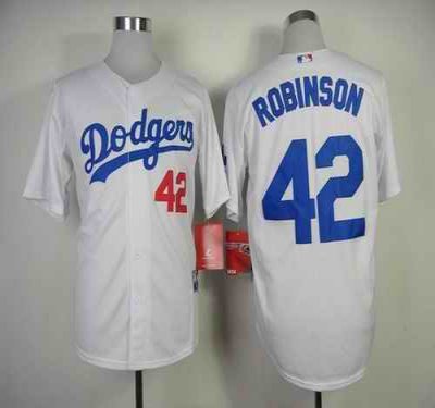 Dodgers #42 Jackie Robinson White Cool Base Stitched MLB Jersey