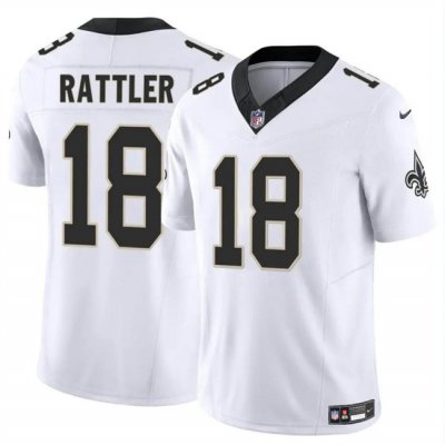 Youth New Orleans Saints #18 Spencer Rattler White F.U.S.E Vapor Limited Stitched Football Jersey