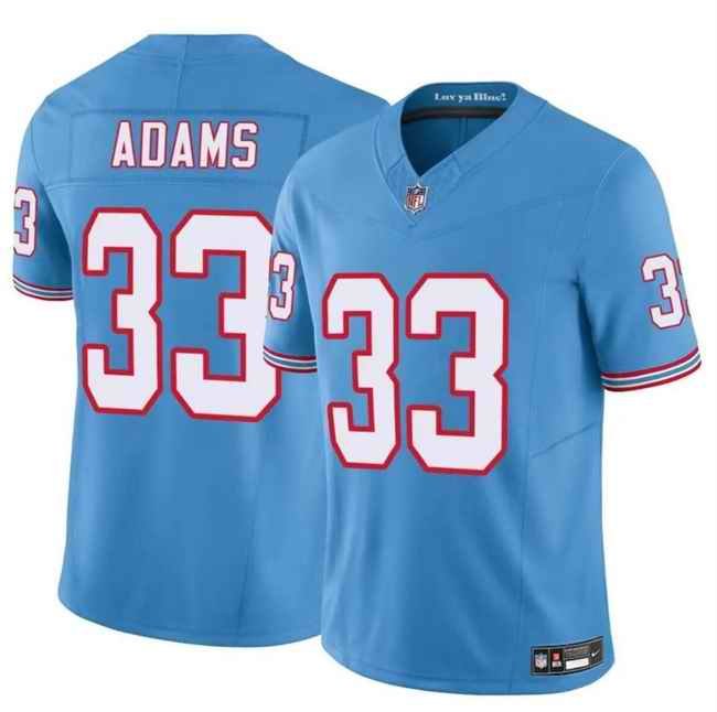 Men's Tennessee Titans #33 Jamal Adams Blue 2024 F.U.S.E. Throwback Vapor Limited Stitched Football Jersey