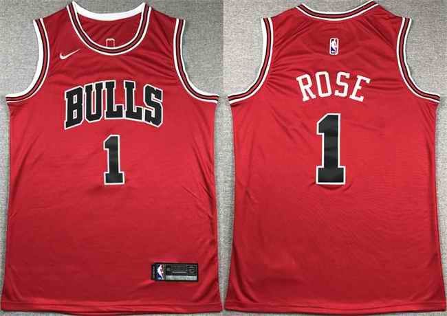 Men's Chicago Bulls #1 Derrick Rose Red Stitched Basketball Jersey