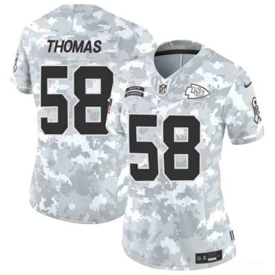 Women's Kansas City Chiefs #58 Derrick Thomas 2024 F.U.S.E Arctic Camo Salute to Service Limited Stitched Football Jersey(Run Small)