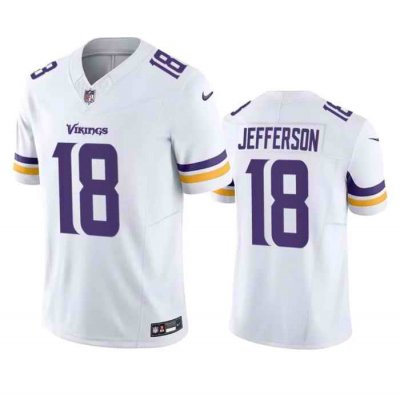 Men's Minnesota Vikings #18 Justin Jefferson White 2023 F.U.S.E.  Vapor Untouchable Stitched Jersey