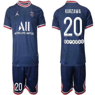 Men's Paris Saint-Germain #20 Kurzawa 2021/22 Blue Soccer Jersey