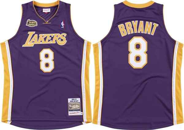 Men's Los Angeles Lakers #8 Kobe Bryant Purple Throwback Stitched basketball Jersey