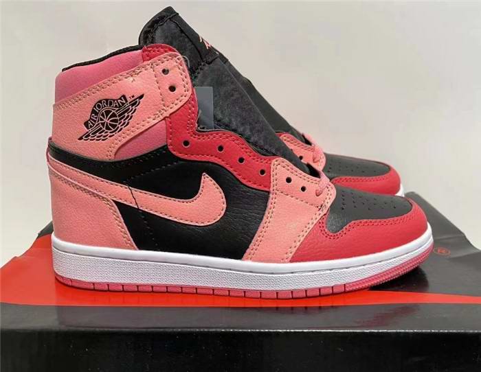 Women's Running Weapon Air Jordan 1 Black/Pink Shoes 0254