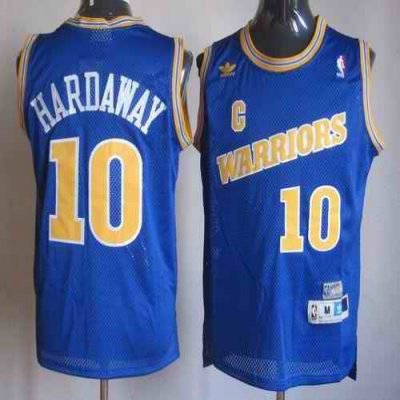 Warriors #10 Tim Hardaway Blue Throwback Stitched NBA Jersey