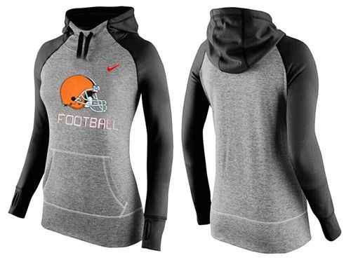 Women's Nike Cleveland Browns Performance Hoodie Grey & Black