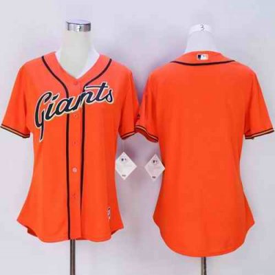 Giants Blank Orange Women's Alternate Stitched MLB Jersey