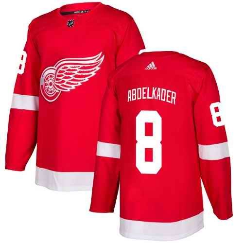 Men's Adidas Detroit Red Wings #8 Justin Abdelkader Red Stitched NHL Jersey