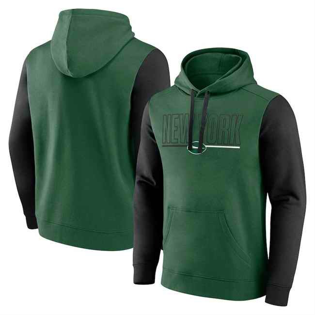 Men's New York Jets Green/Black Outline Pullover Hoodie