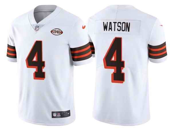 Youth Cleveland Browns #4 Deshaun Watson White 1946 Collection Vapor Untouchable Limited Stitched Jersey