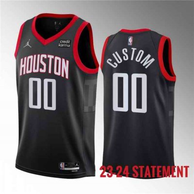 Men's Houston Rockets Active Player Custom Black 2023 Statement Edition Stitched Basketball Jersey