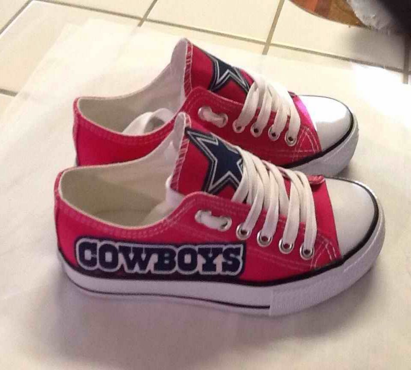 Women's And Youth Dalls Cowboys Repeat Print Low Top Sneakers 010