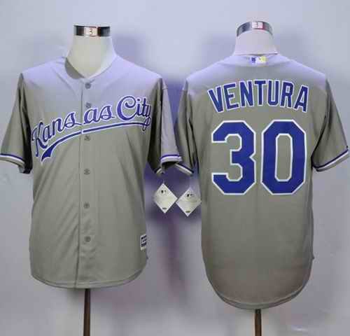 Royals #30 Yordano Ventura New Grey Cool Base Stitched MLB Jersey