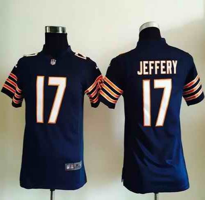 Nike Bears #17 Alshon Jeffery Navy Blue Team Color Youth Stitched NFL Elite Jersey