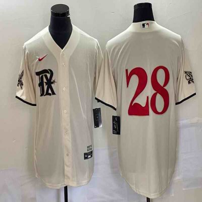 Men's Texas Rangers #28 Jonah Heim Cream 2023 City Connect Stitched Baseball  Jersey