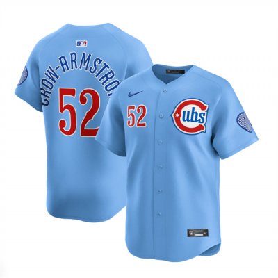 Men's Chicago Cubs #52 Pete Crow-Armstrong 2024/25 Blue 2nd Alternate Limited Stitched Baseball Jersey