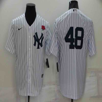 Men's New York Yankees #48 Anthony Rizzo White Cool Base Stitched Baseball Jersey