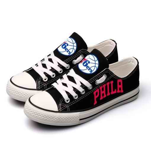 Women's and Youth Philadelphia 76ers Repeat Print Low Top Sneakers 002