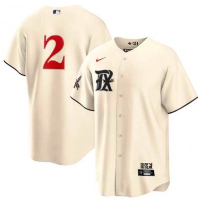 Men's Texas Rangers #2 Marcus Semien Cream 2023 City Connect Stitched Baseball  Jersey