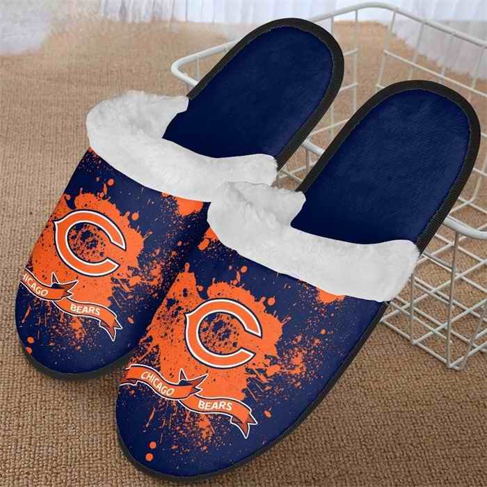 Men's Chicago Bears Team Logo Staycation Slippers/Shoes(Pls check description for details) 002