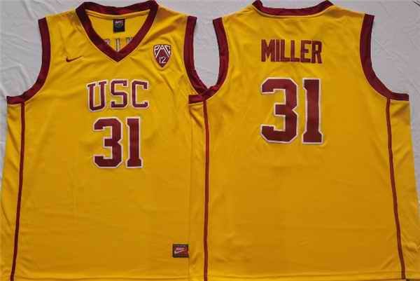 Men's USC Trojans #31 Cheryl Miller Yellow Stitched Jersey