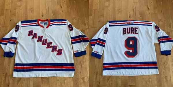 Men's New York Rangers #9 Pavel Bure White Stitched Jersey