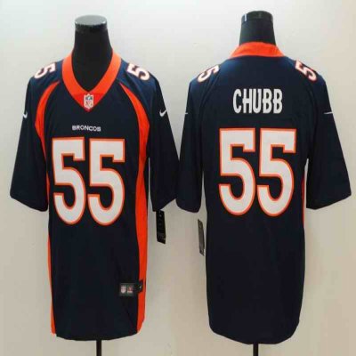 Men's NFL Denver Broncos #55 Bradley Chubb Navy Blue 2018 Draft Vapor Untouchable Limited Stitched Jersey