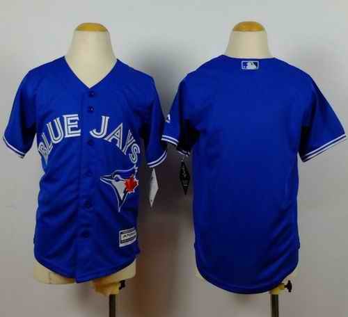 Blue Jays Blank Blue Cool Base Stitched Youth MLB Jersey