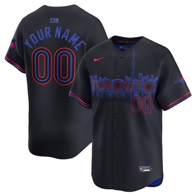 Men's Toronto Blue Jays Active Player Custom Navy 2024 City Connect Limited Stitched Baseball Jersey