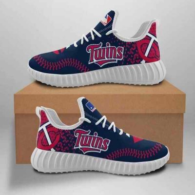 Women's Minnesota Twins Mesh Knit Sneakers/Shoes 004