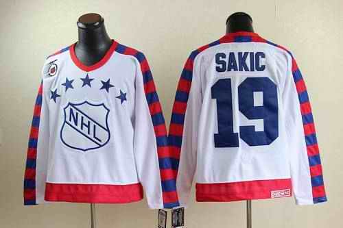 Nordiques #19 Joe Sakic White All Star CCM Throwback 75TH Stitched NHL Jersey