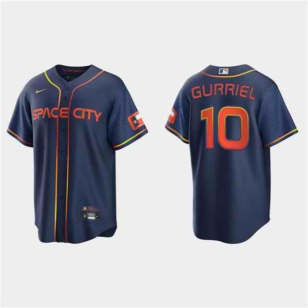 Men's Houston Astros #10 Yuli Gurriel 2022 Navy City Connect Cool Base Stitched Jersey