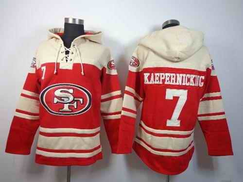 Nike 49ers #7 Colin Kaepernick Red Sawyer Hooded Sweatshirt NFL Hoodie