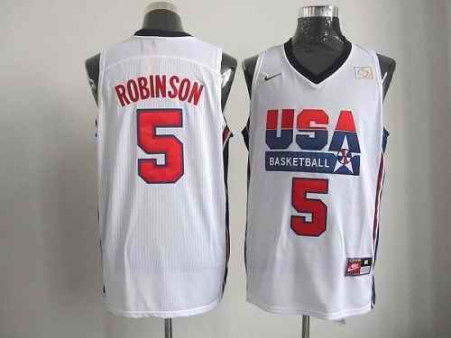 Nike Team USA #5 David Robinson White 2012 USA Basketball Retro Stitched NBA Jersey