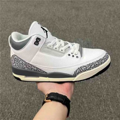 Men's Running weapon Air Jordan 3 White/Grey Shoes 083