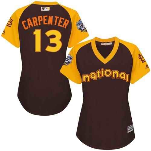 Cardinals #13 Matt Carpenter Brown 2016 All-Star National League Women's Stitched MLB Jersey