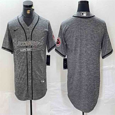 Men's Tampa Bay Buccaneers Blank Grey Cool Base Stitched Baseball Jersey