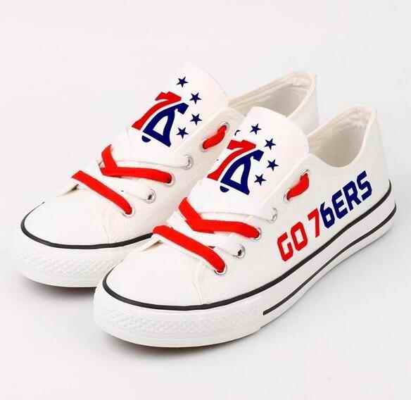 Women's and Youth Philadelphia 76ers Repeat Print Low Top Sneakers 003