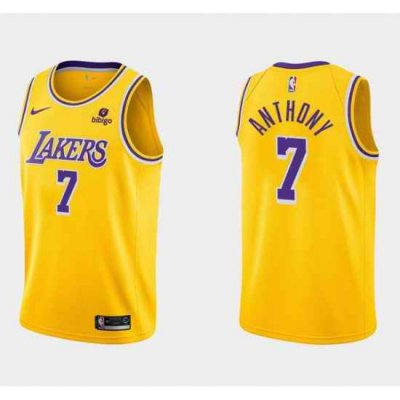 Youth Los Angeles Lakers #7 Carmelo Anthony bibigo Yellow Stitched Basketball Jersey