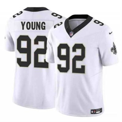 Men's New Orleans Saints #92 Chase Young White 2023 F.U.S.E Vapor Limited Stitched Football Jersey