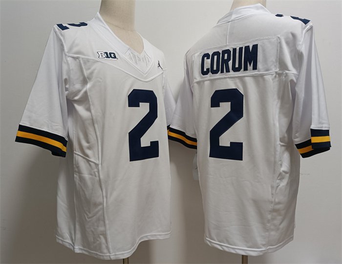 Men's Michigan Wolverines #2 CORUM White F.U.S.E Stitched Jersey