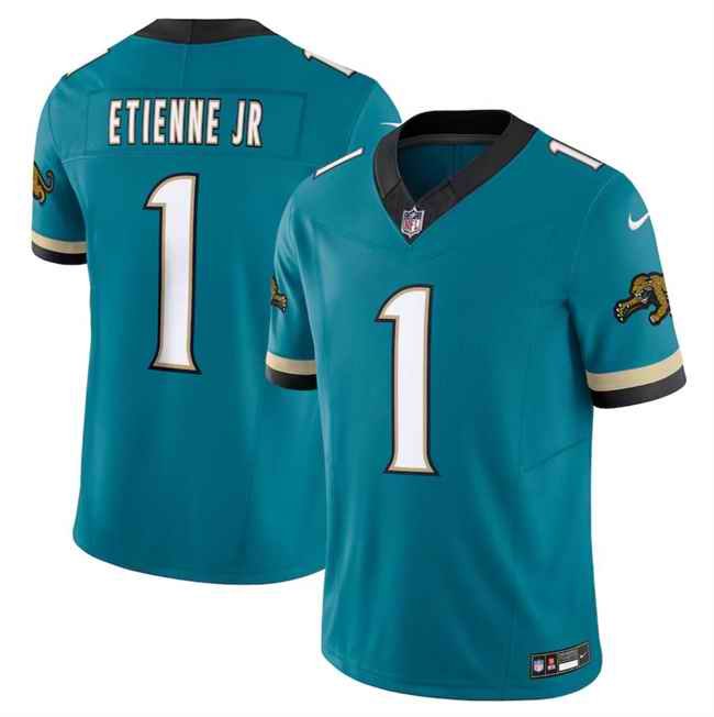 Youth Jacksonville Jaguars #1 Travis Etienne JR Teal 2024 F.U.S.E. Prowler Throwback Vapor Limited Stitched Football Jersey