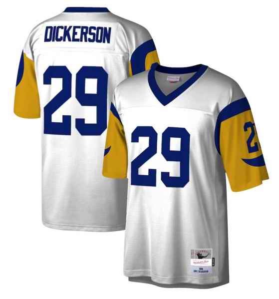 Men's Los Angeles Rams #29 Eric Dickerson White 1984 Stitched Football Jersey